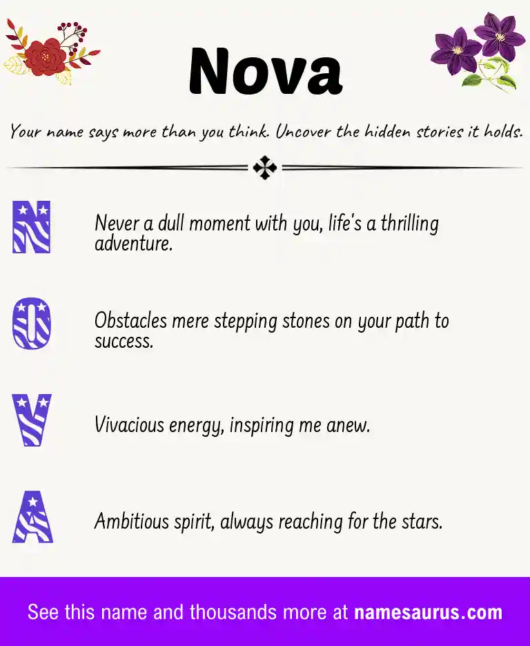 Acrostic poem about Nova.