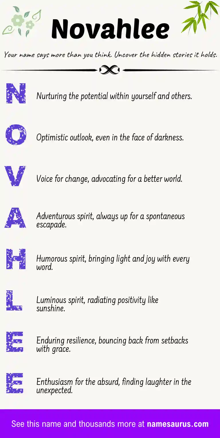 Acrostic poem about Novahlee.