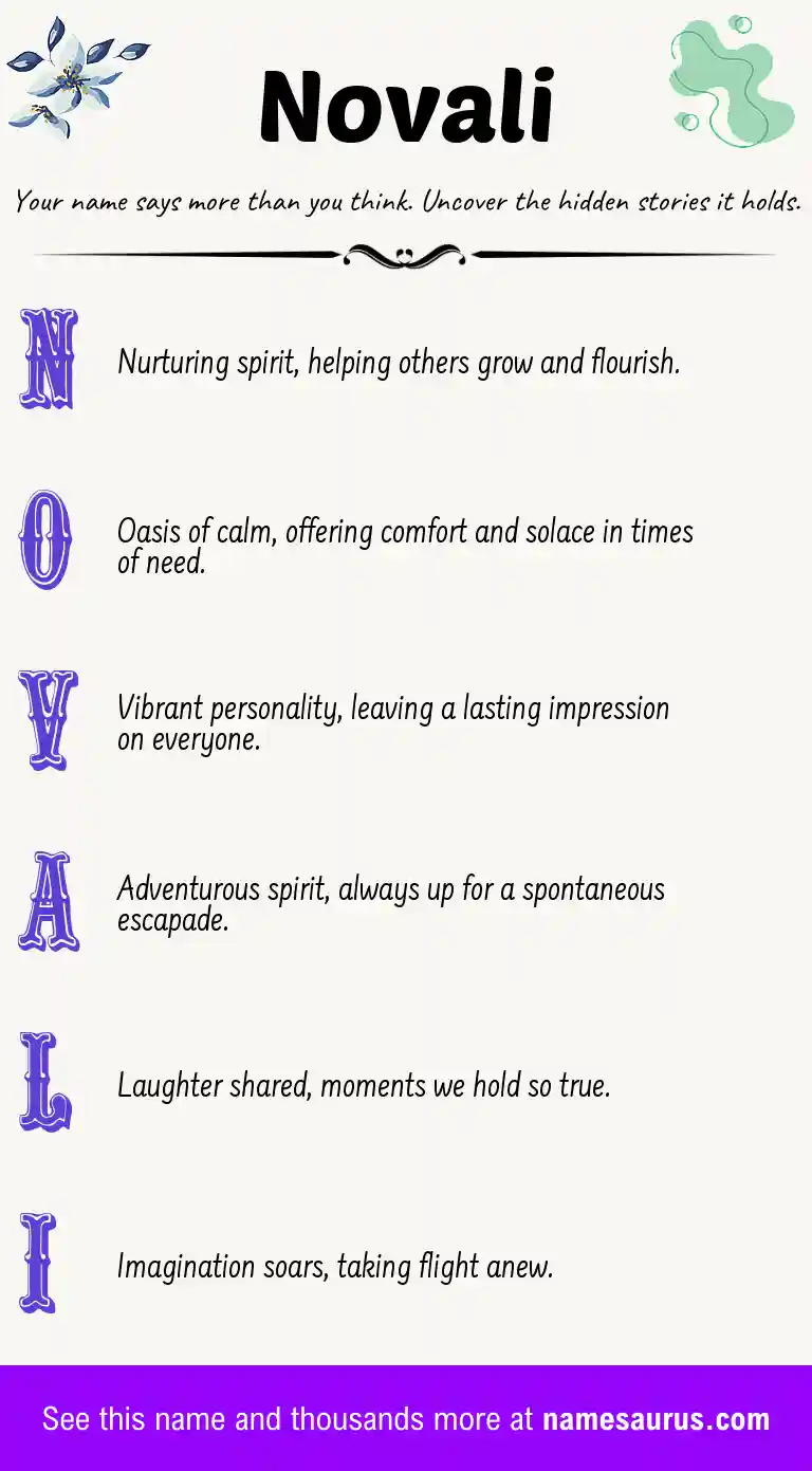 Acrostic poem about Novali.
