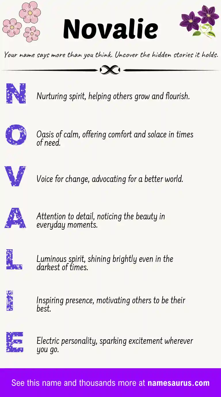 Acrostic poem about Novalie.