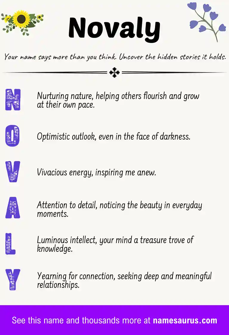 Acrostic poem about Novaly.