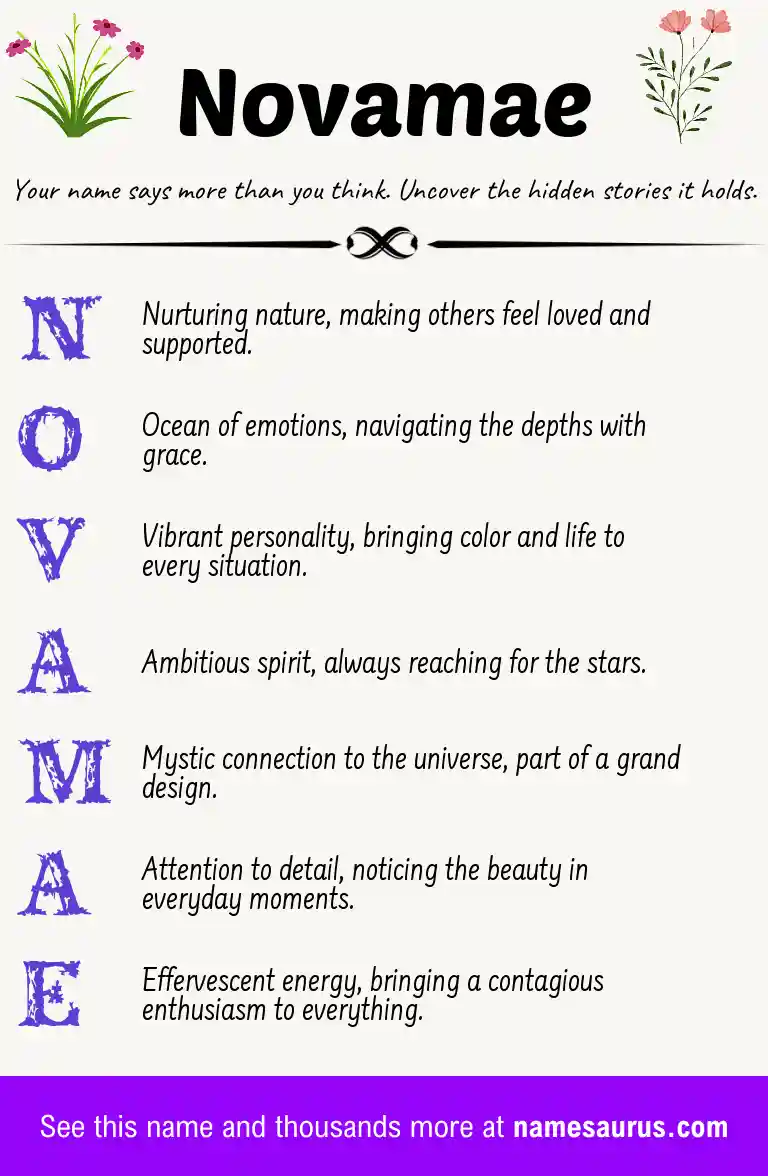 Acrostic poem about Novamae.