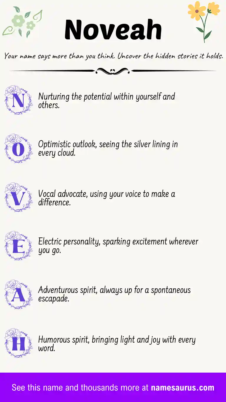 Acrostic poem about Noveah.