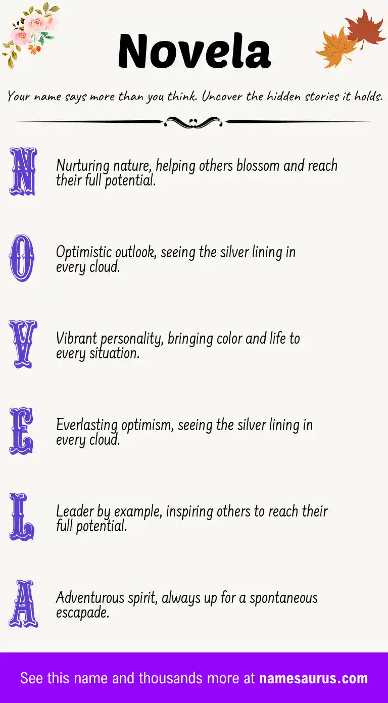 Acrostic poem about Novela.