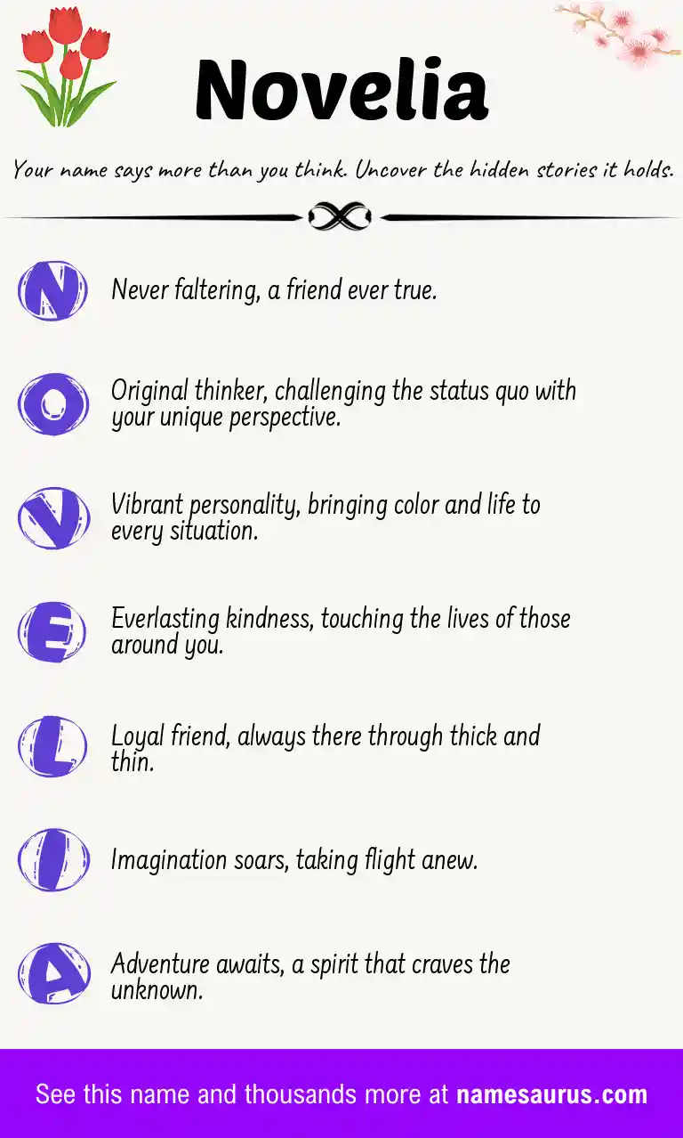 Acrostic poem about Novelia.