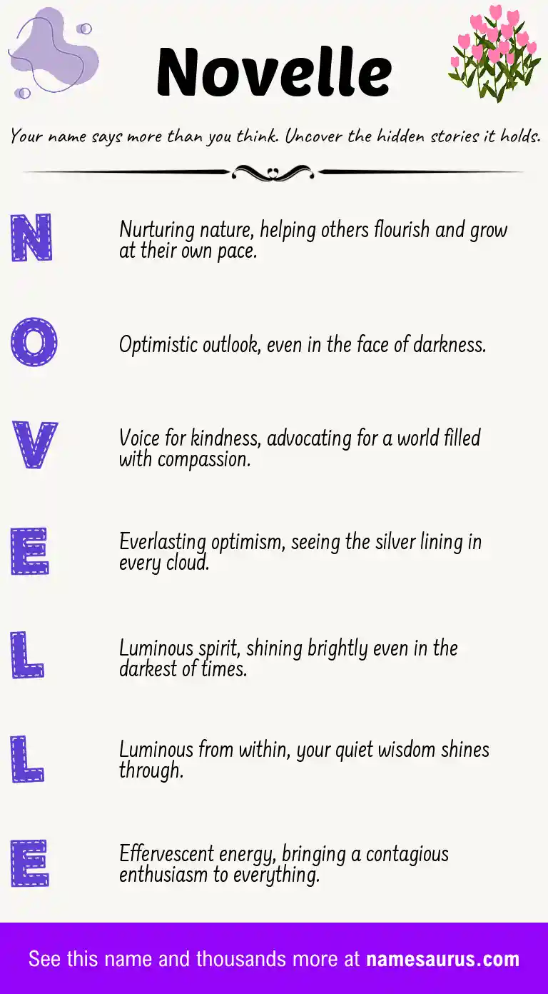 Acrostic poem about Novelle.