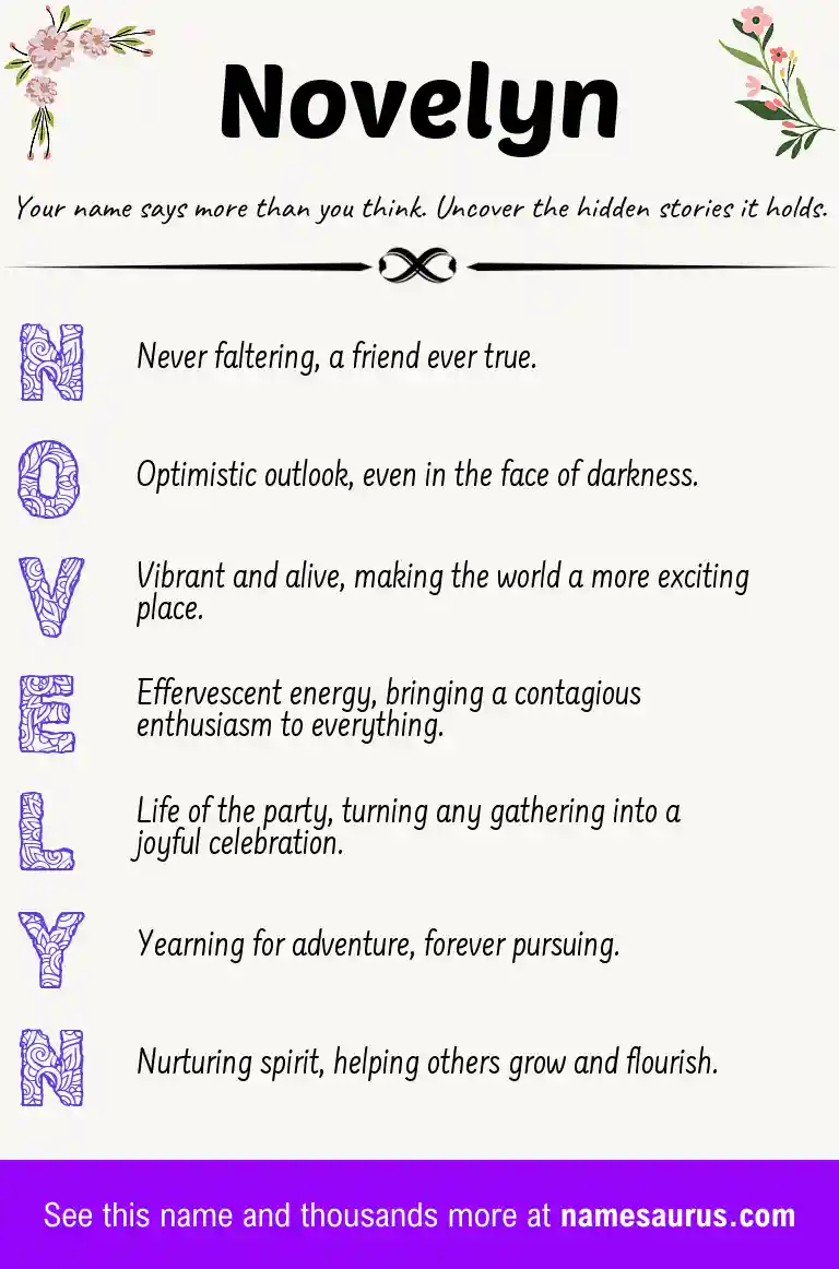 Acrostic poem about Novelyn.