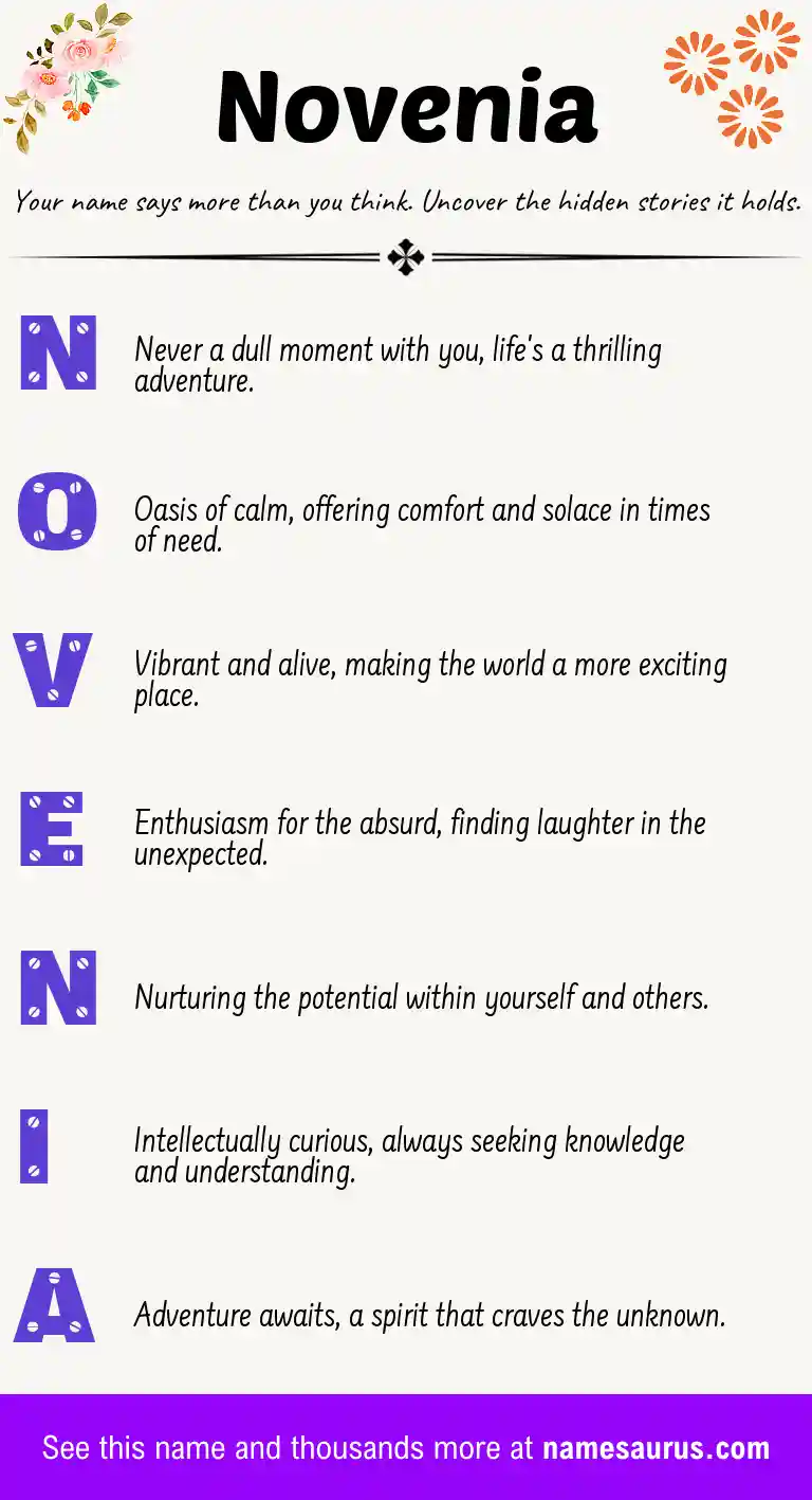 Acrostic poem about Novenia.