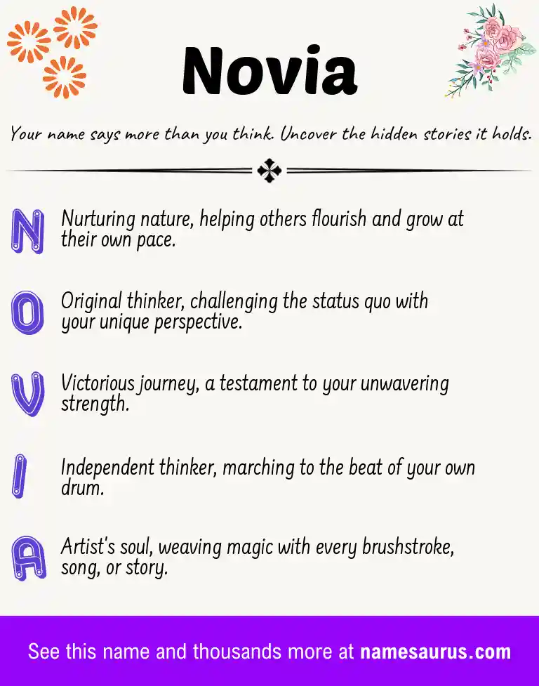 Acrostic poem about Novia.