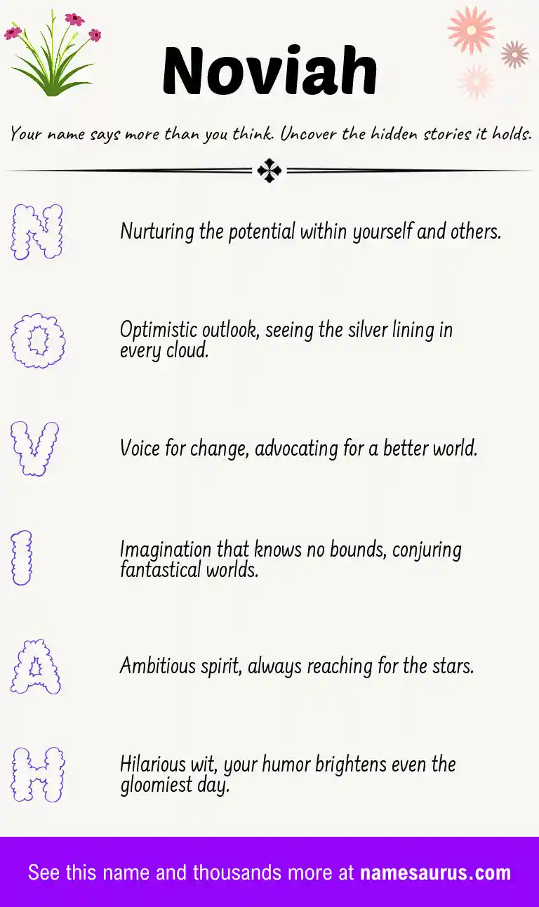 Acrostic poem about Noviah.