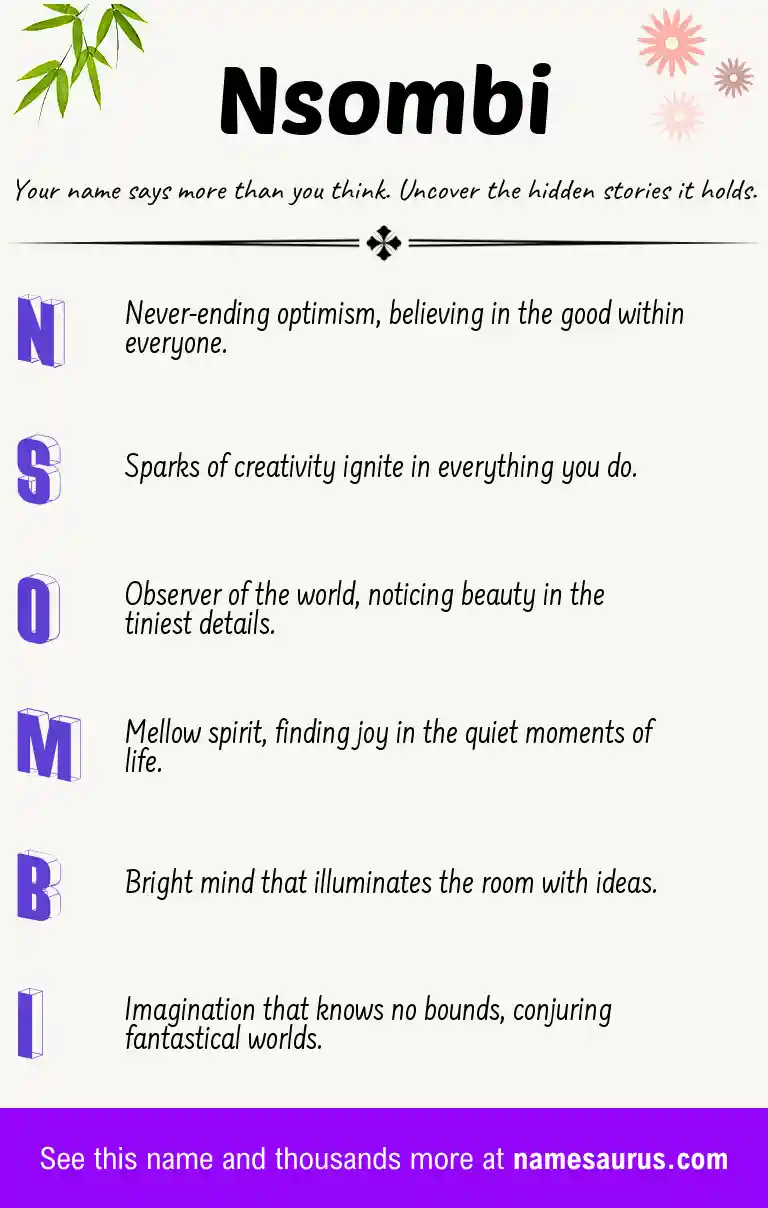 Acrostic poem about Nsombi.