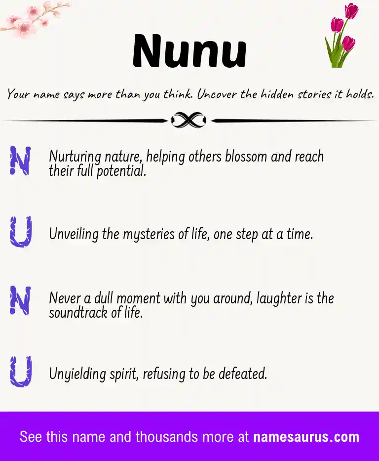 Acrostic poem about Nunu.
