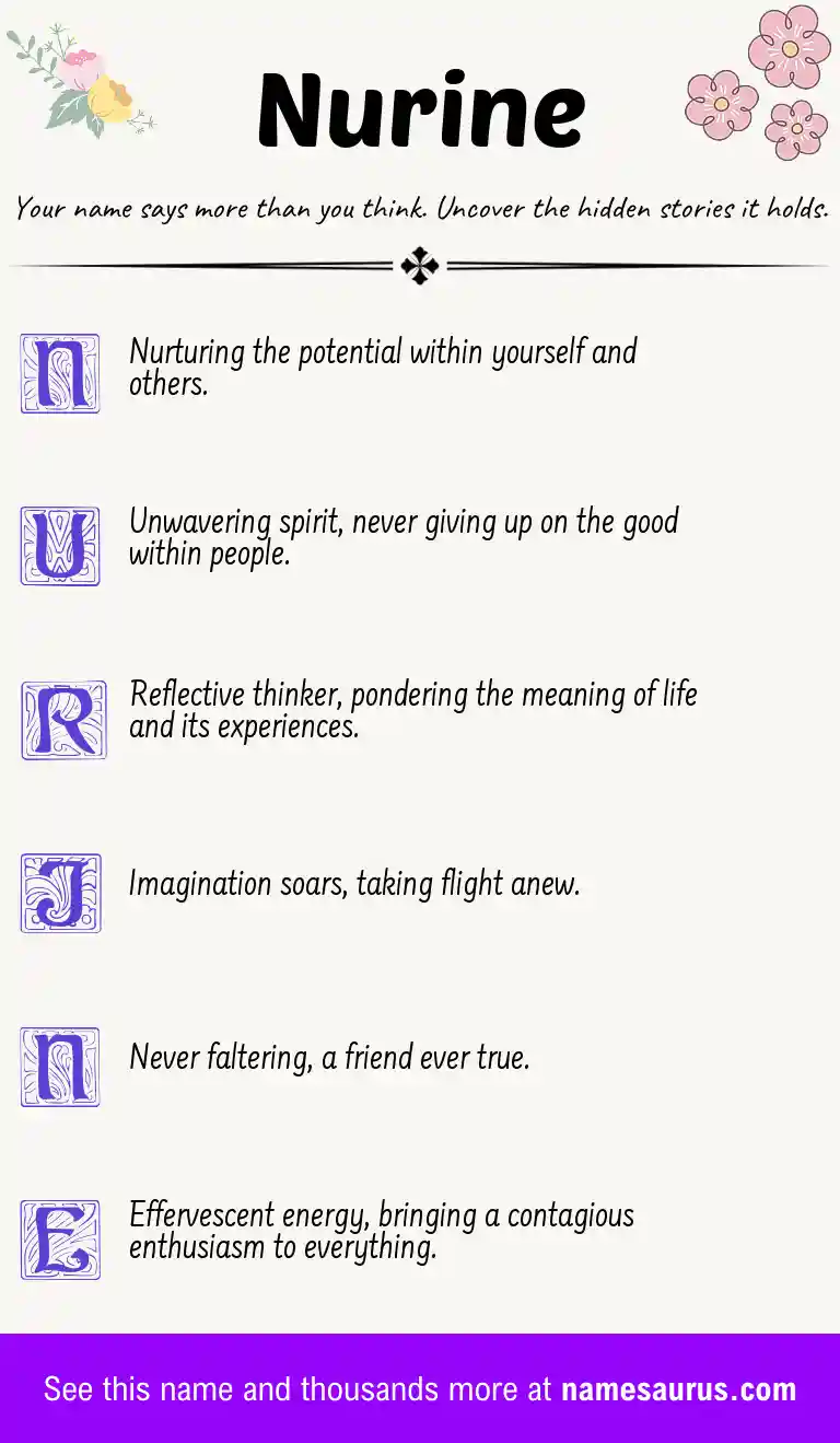 Acrostic poem about Nurine.