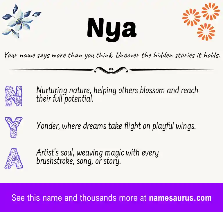 Acrostic poem about Nya.