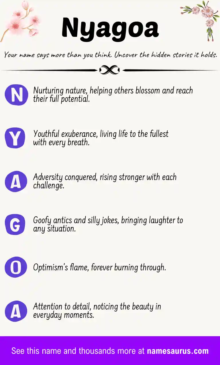 Acrostic poem about Nyagoa.