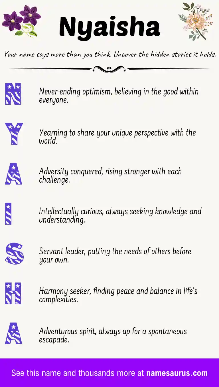 Acrostic poem about Nyaisha.