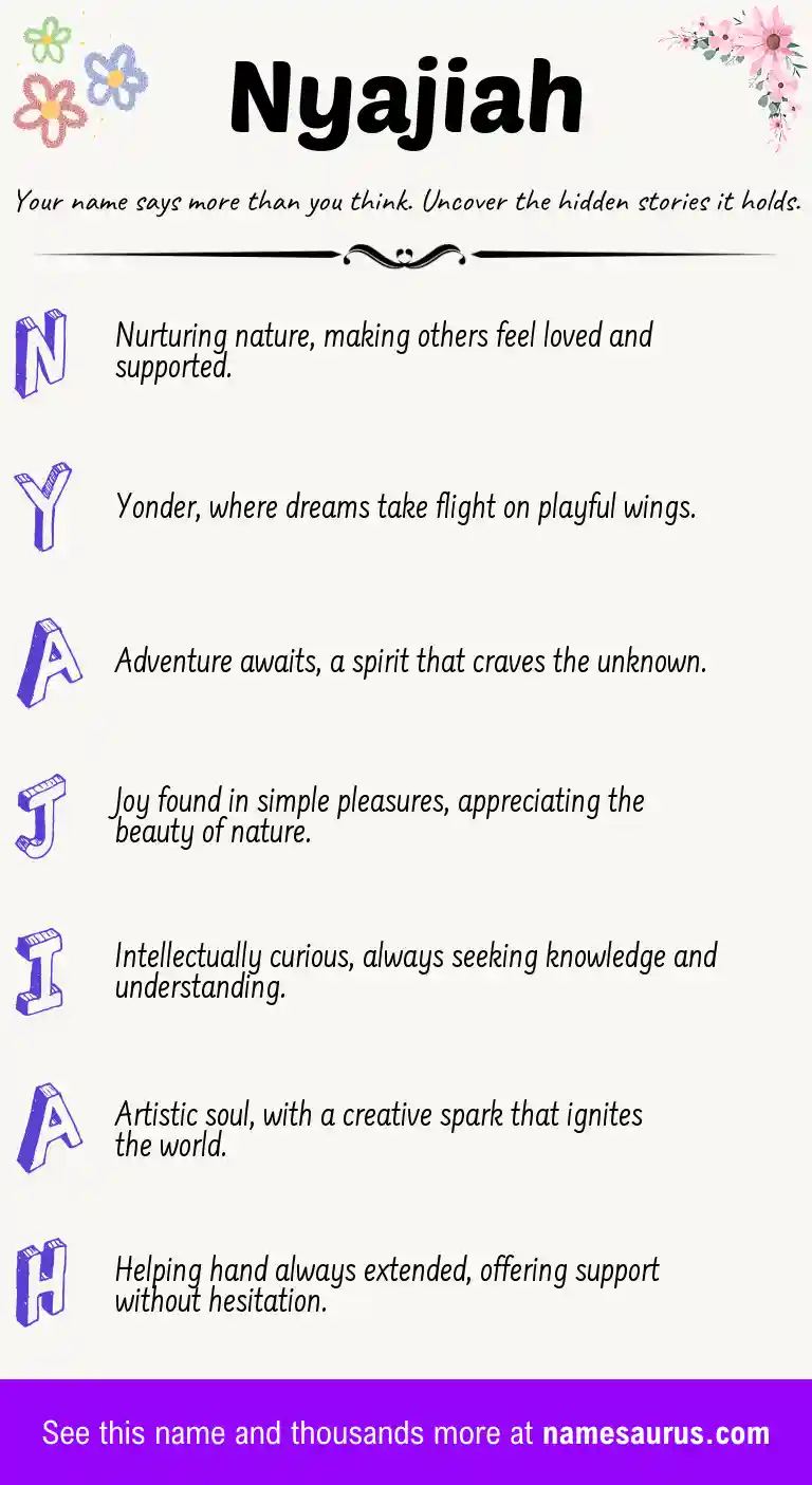 Acrostic poem about Nyajiah.