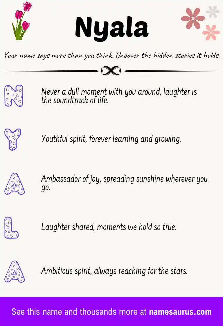 Acrostic poem about Nyala.