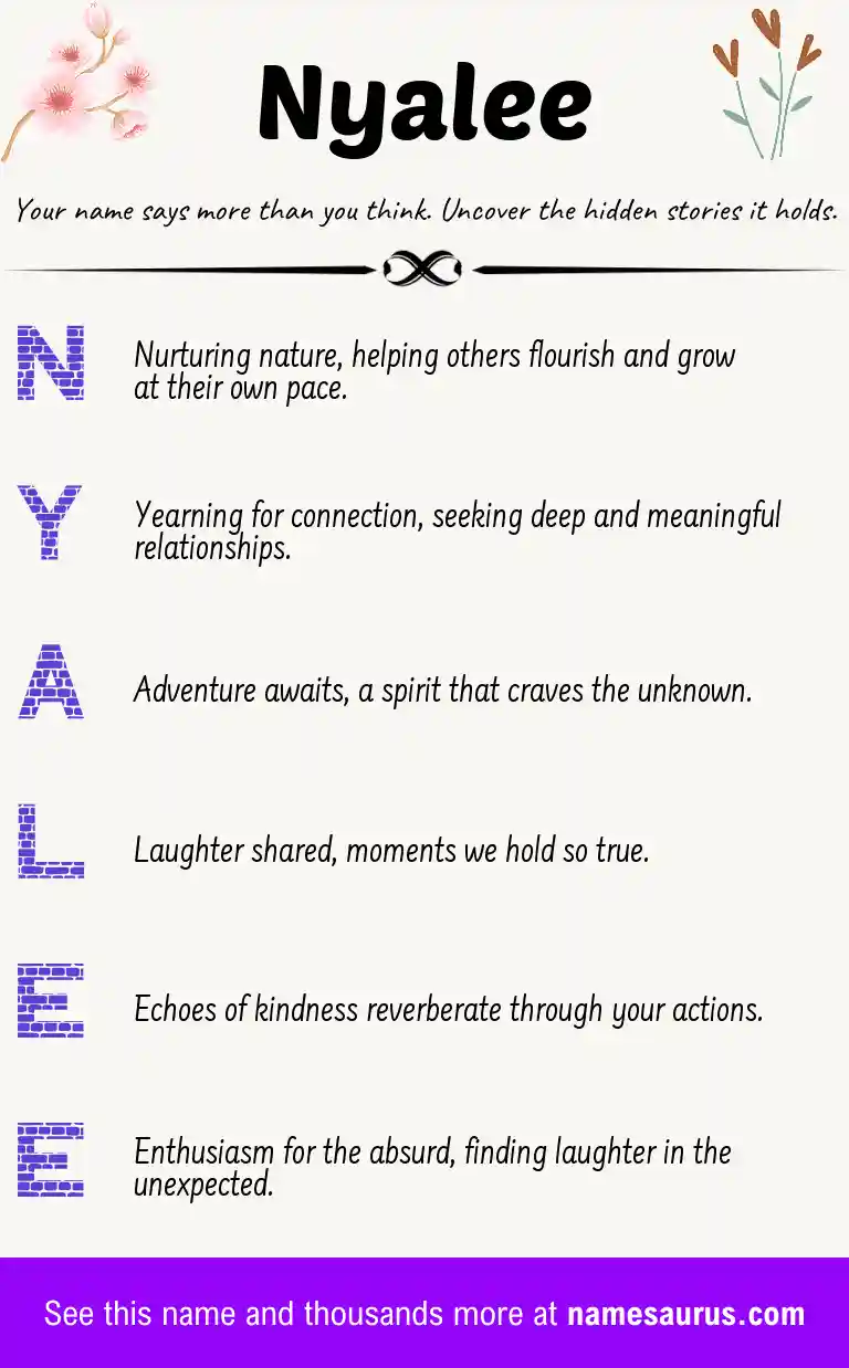 Acrostic poem about Nyalee.