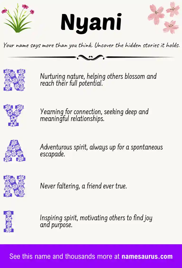 Acrostic poem about Nyani.