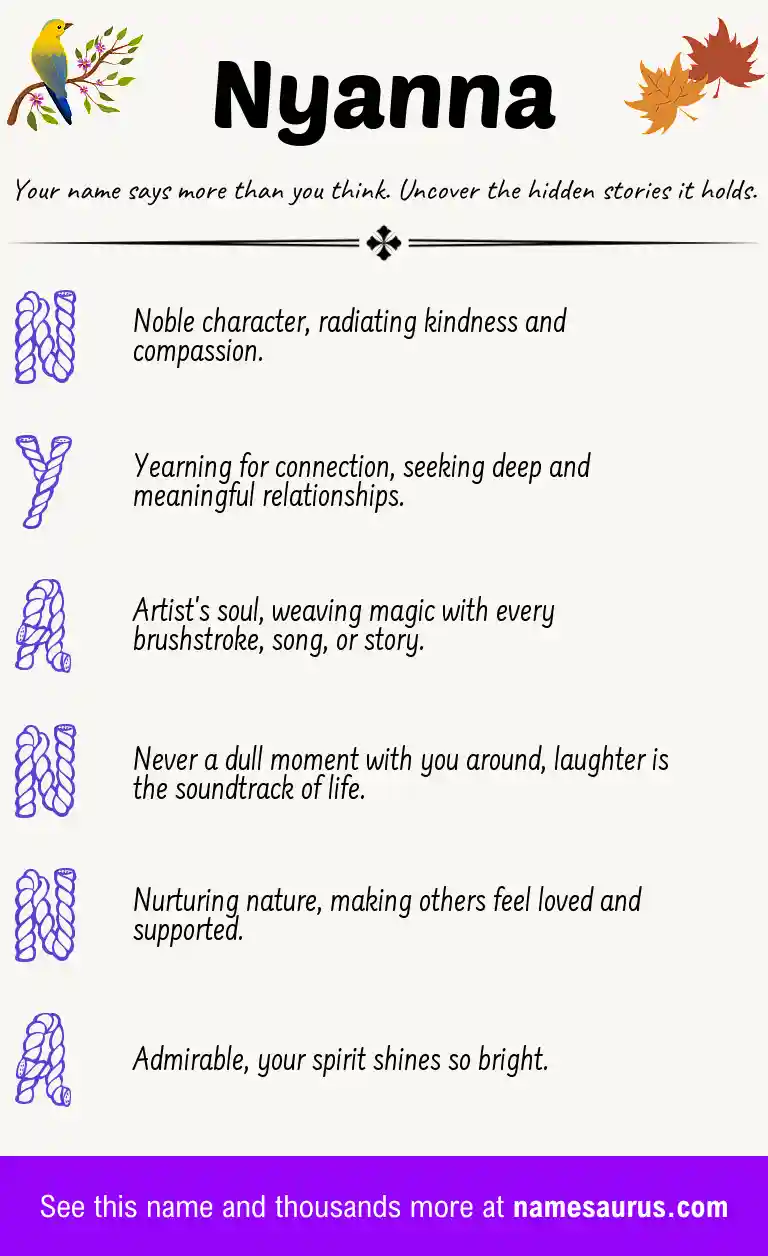 Acrostic poem about Nyanna.