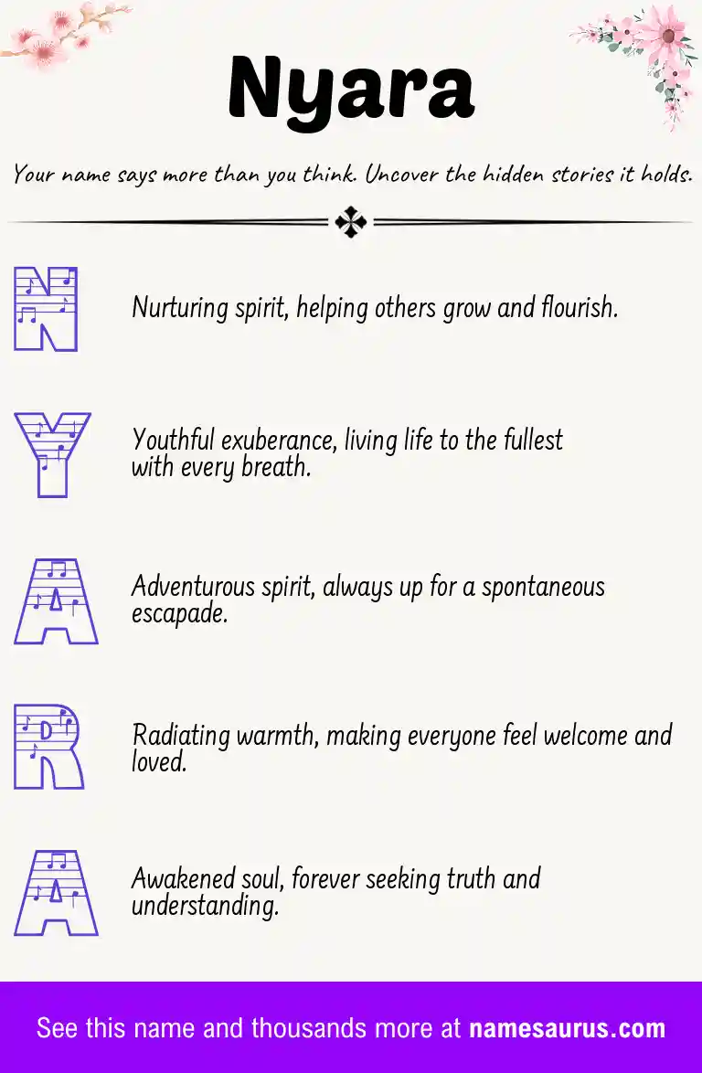 Acrostic poem about Nyara.
