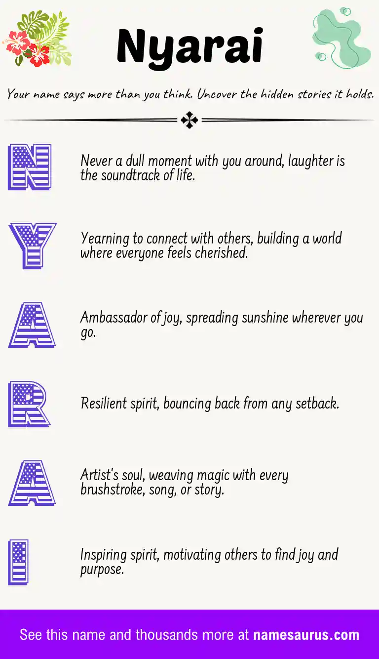 Acrostic poem about Nyarai.