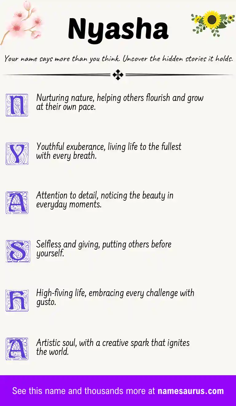 Acrostic poem about Nyasha.