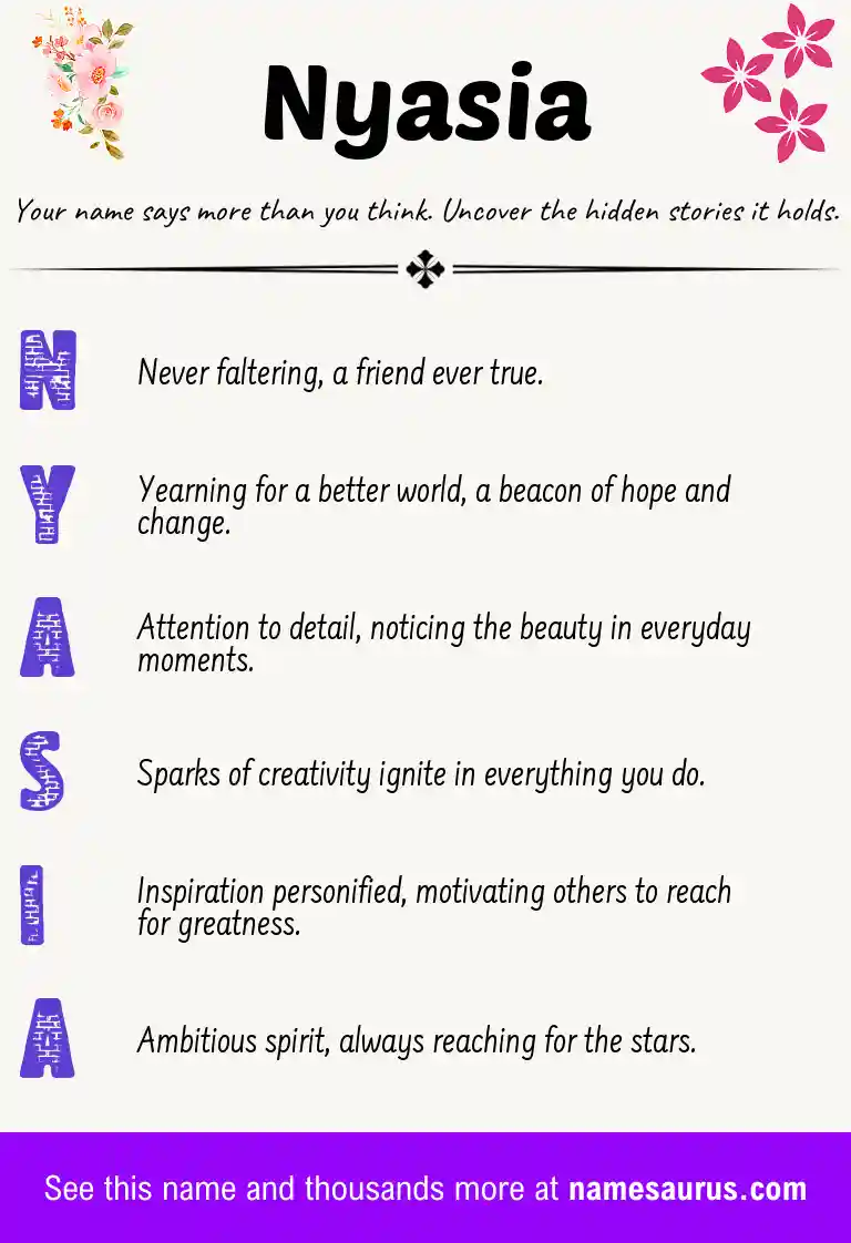 Acrostic poem about Nyasia.