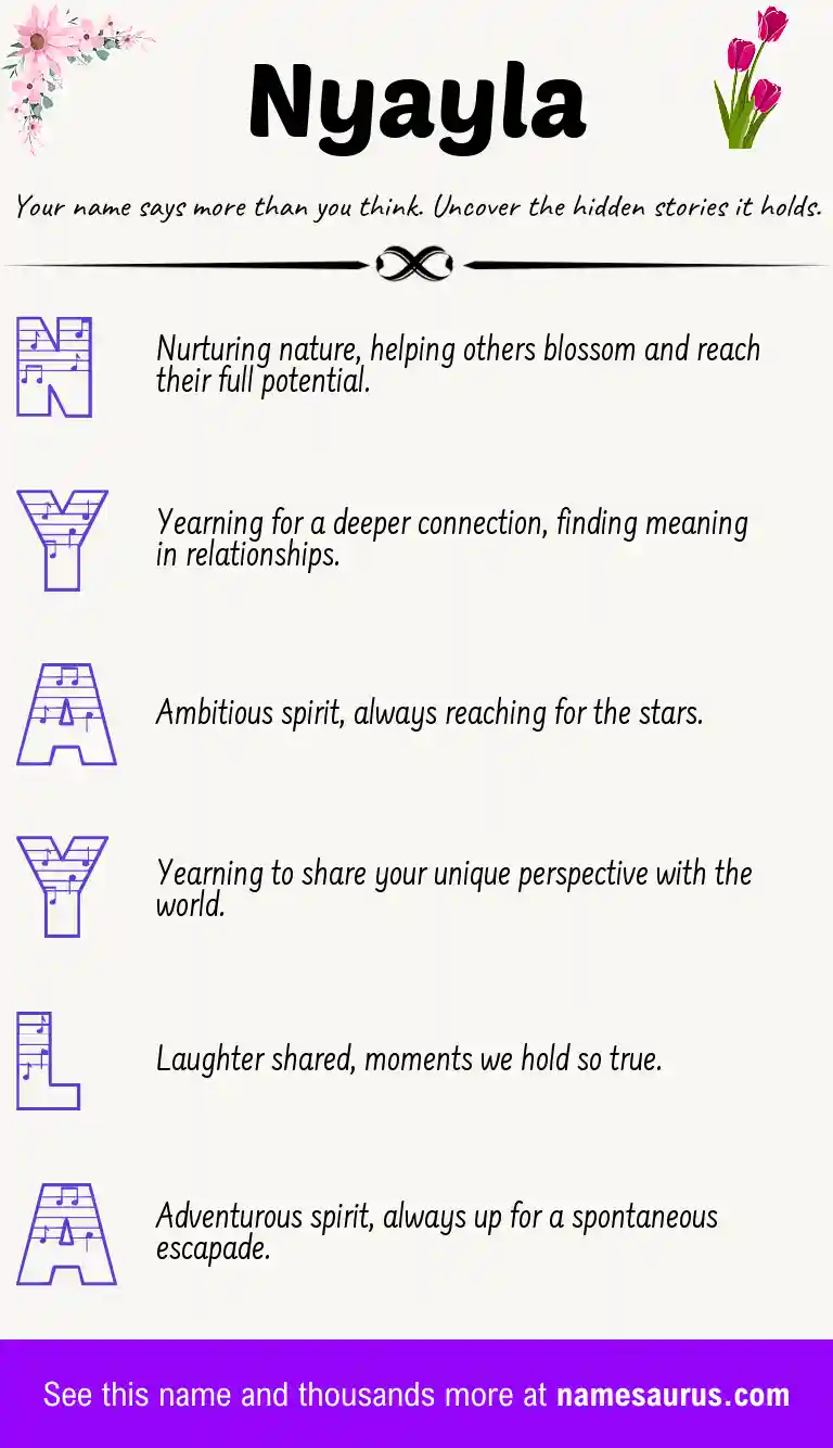 Acrostic poem about Nyayla.