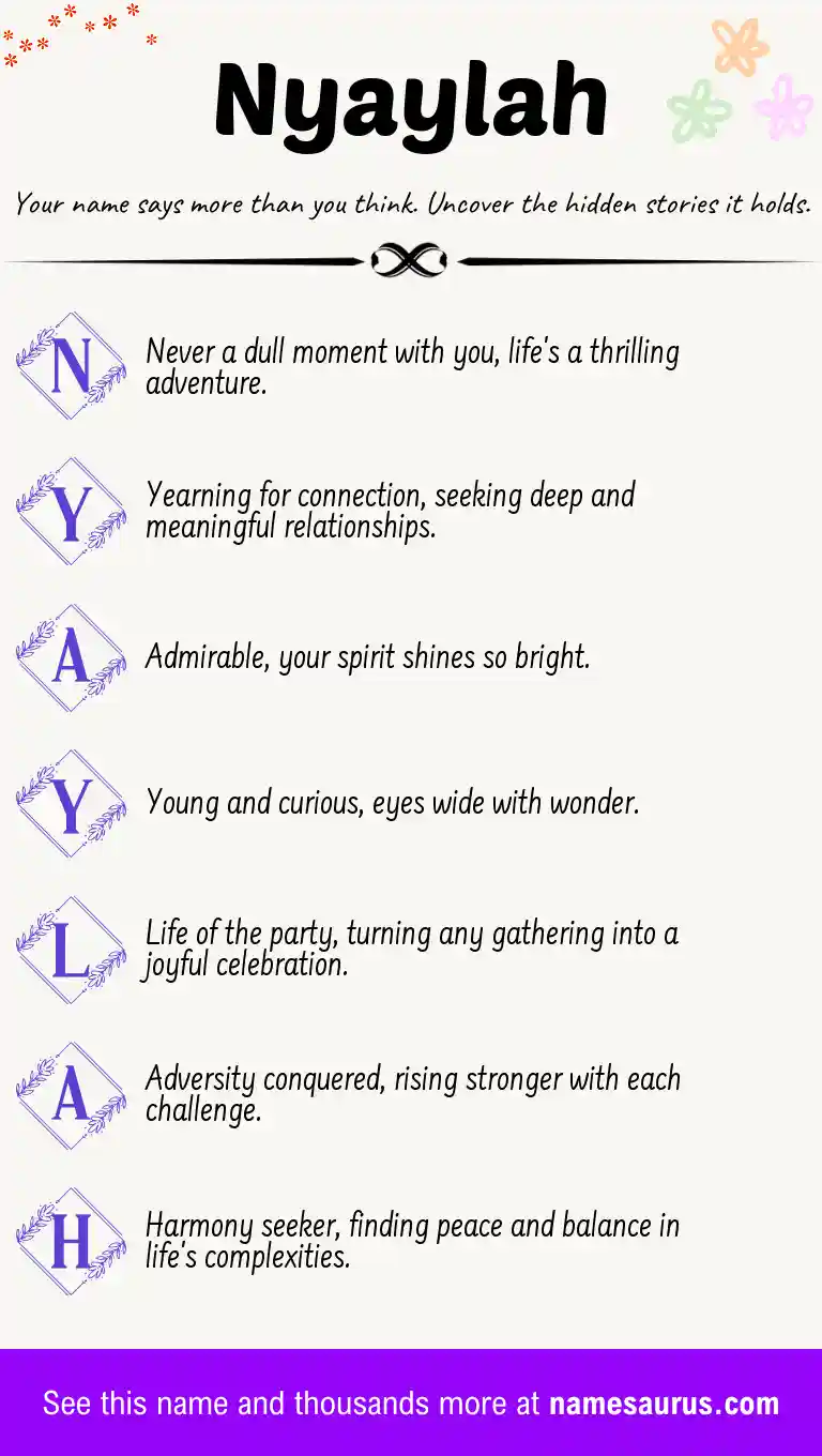 Acrostic poem about Nyaylah.