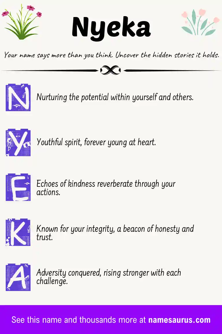 Acrostic poem about Nyeka.