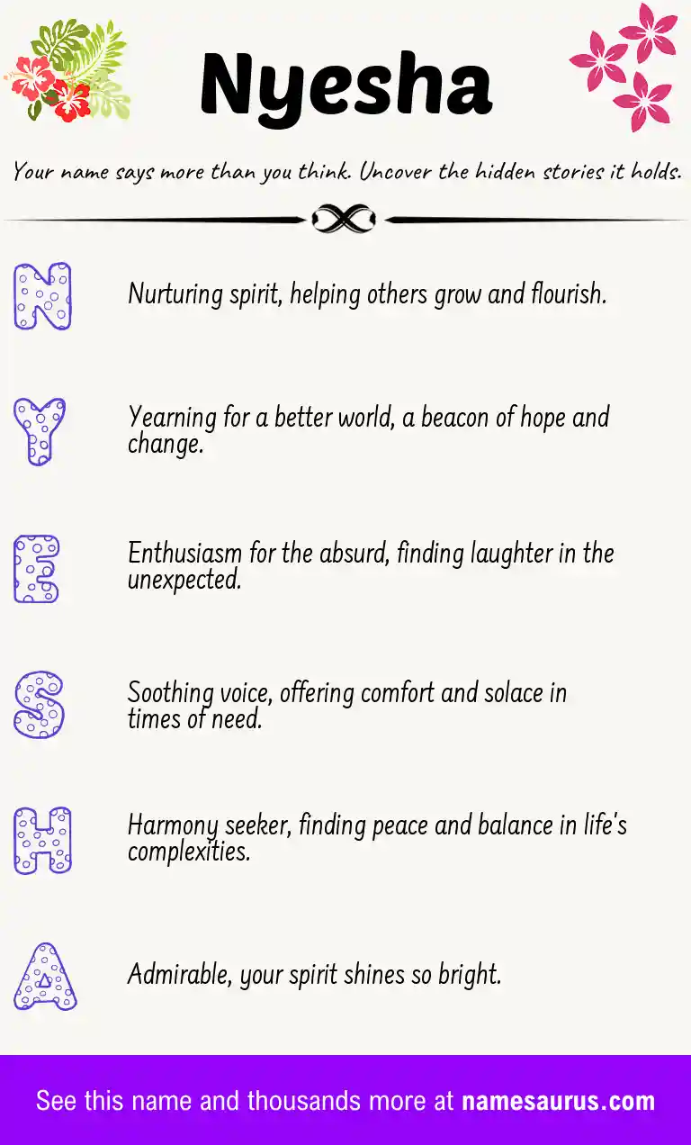 Acrostic poem about Nyesha.