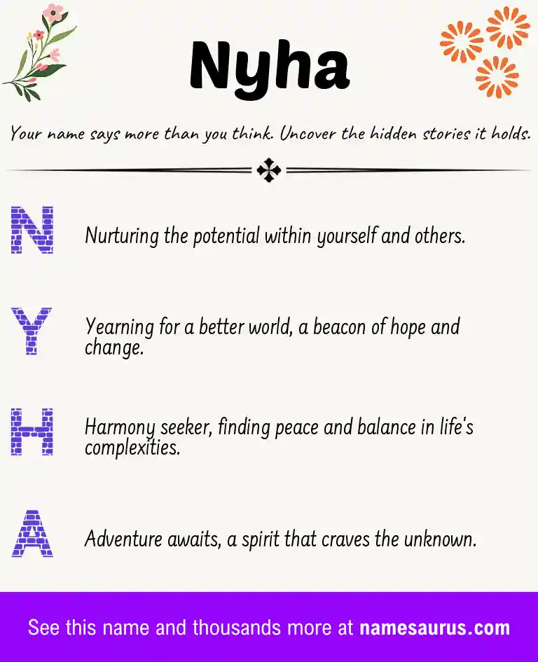 Acrostic poem about Nyha.