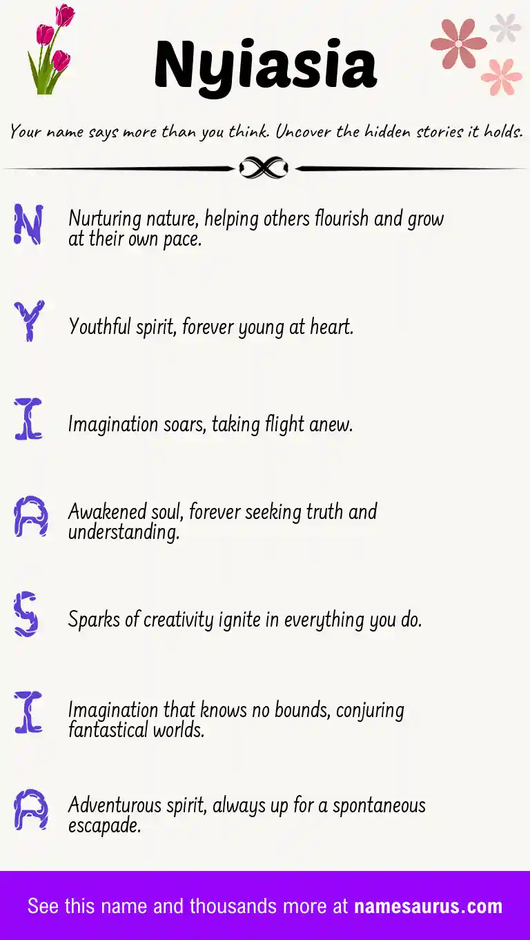 Acrostic poem about Nyiasia.