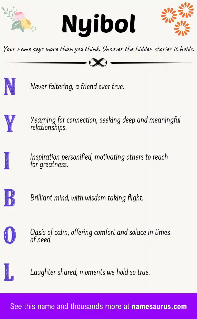 Acrostic poem about Nyibol.