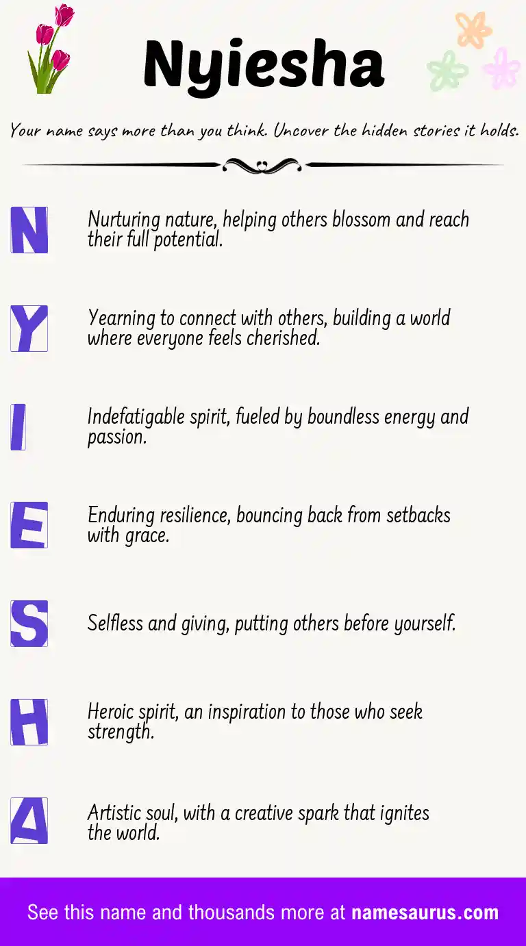 Acrostic poem about Nyiesha.