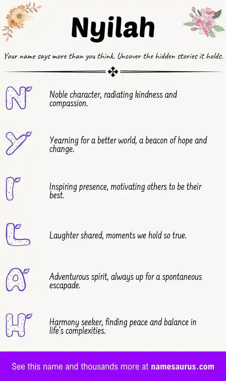 Acrostic poem about Nyilah.