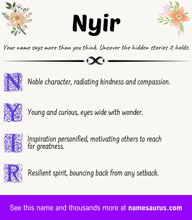 Acrostic poem about Nyir.
