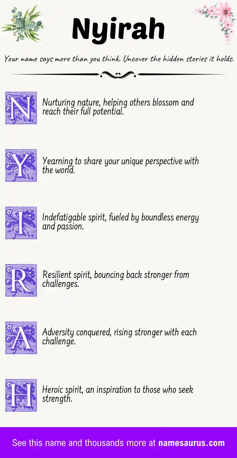 Acrostic poem about Nyirah.