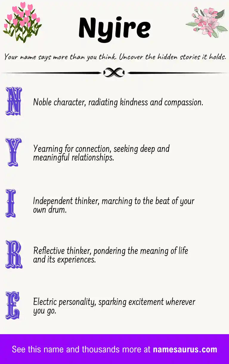 Acrostic poem about Nyire.