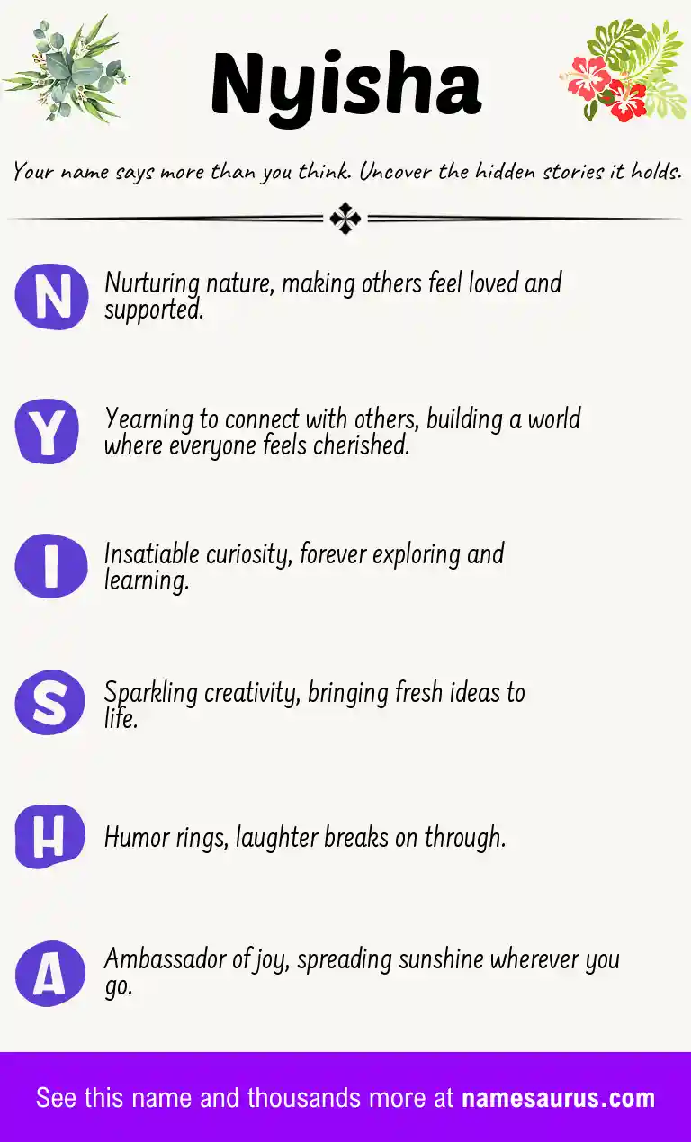 Acrostic poem about Nyisha.
