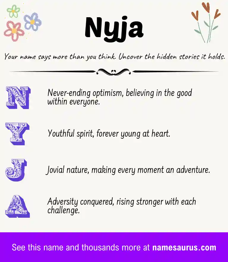 Acrostic poem about Nyja.