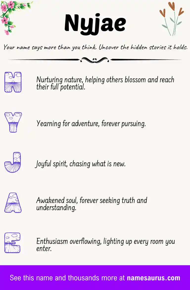 Acrostic poem about Nyjae.