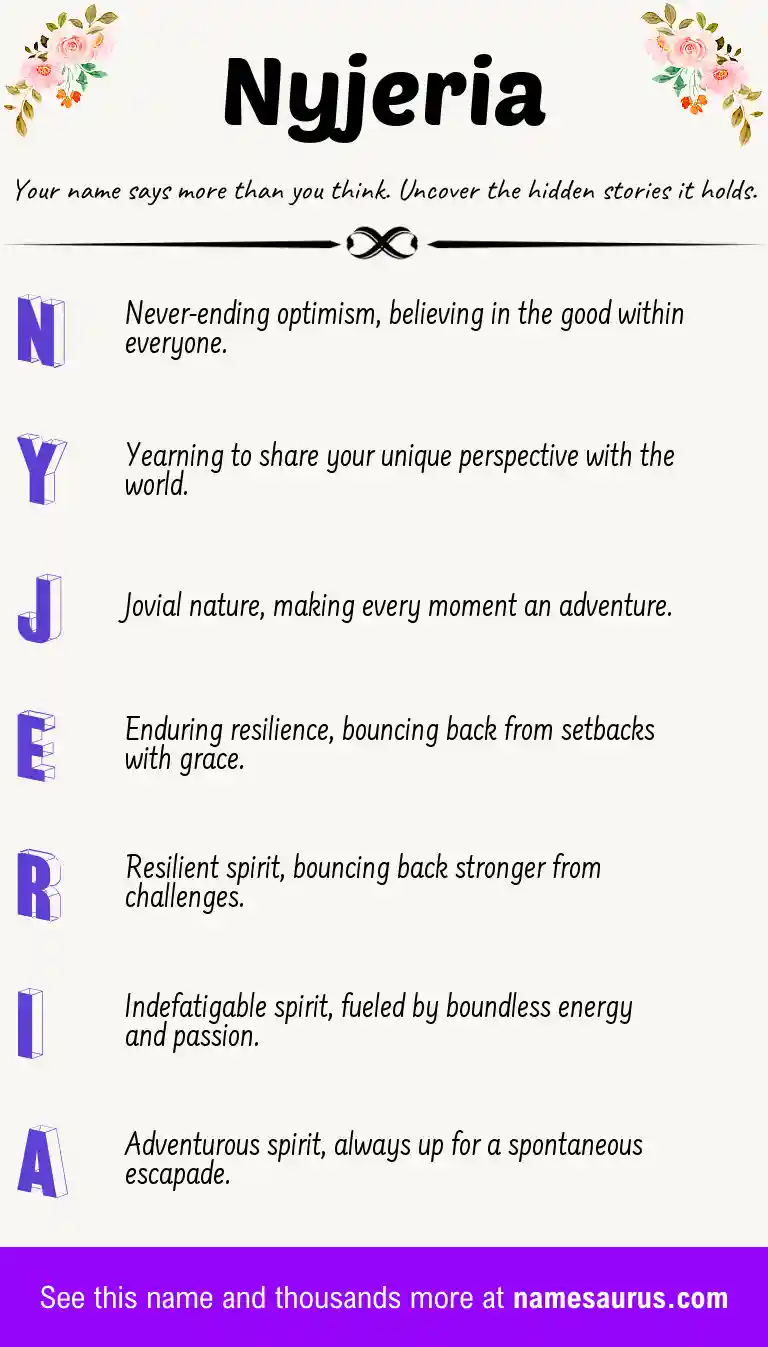 Acrostic poem about Nyjeria.