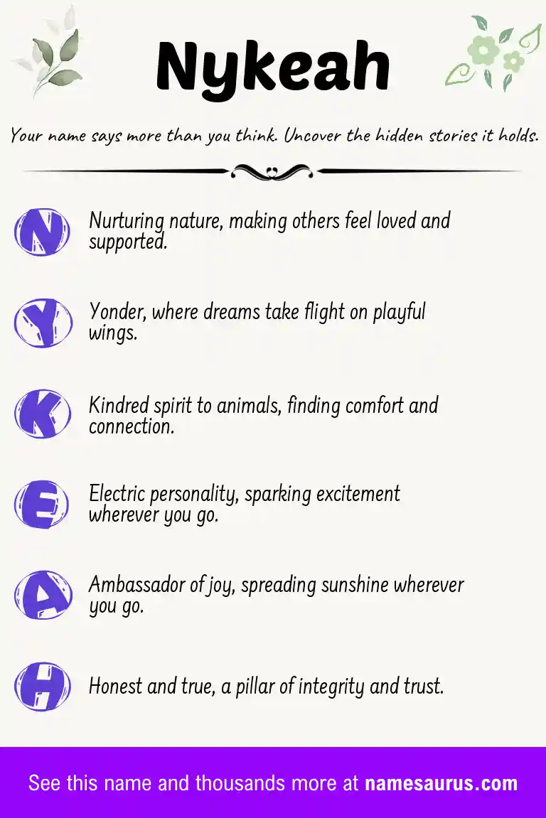 Acrostic poem about Nykeah.