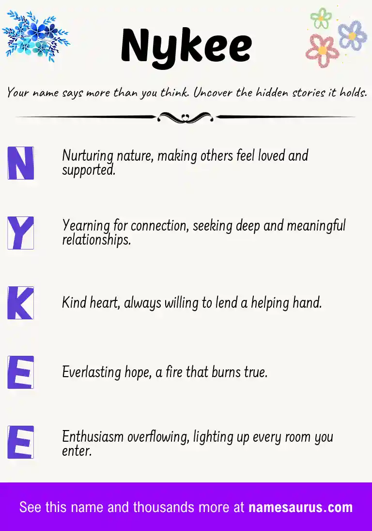 Acrostic poem about Nykee.