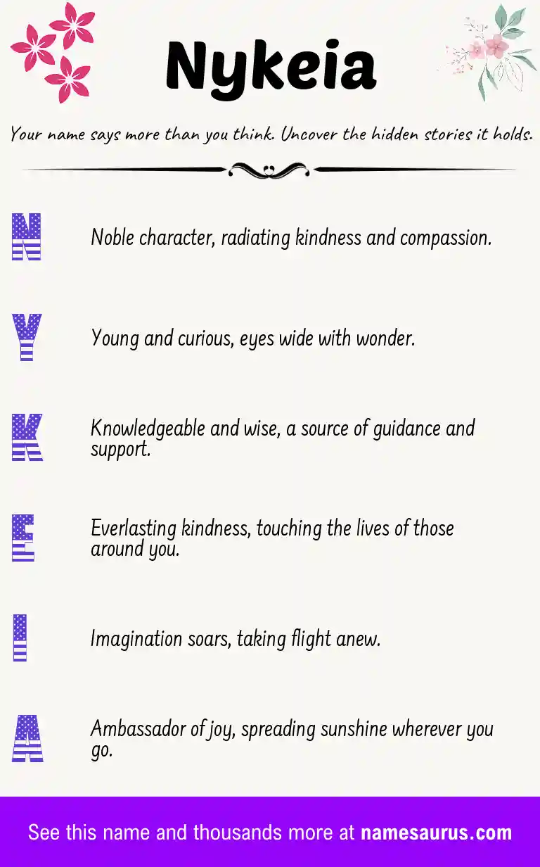Acrostic poem about Nykeia.