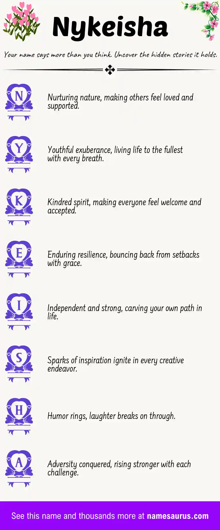 Acrostic poem about Nykeisha.