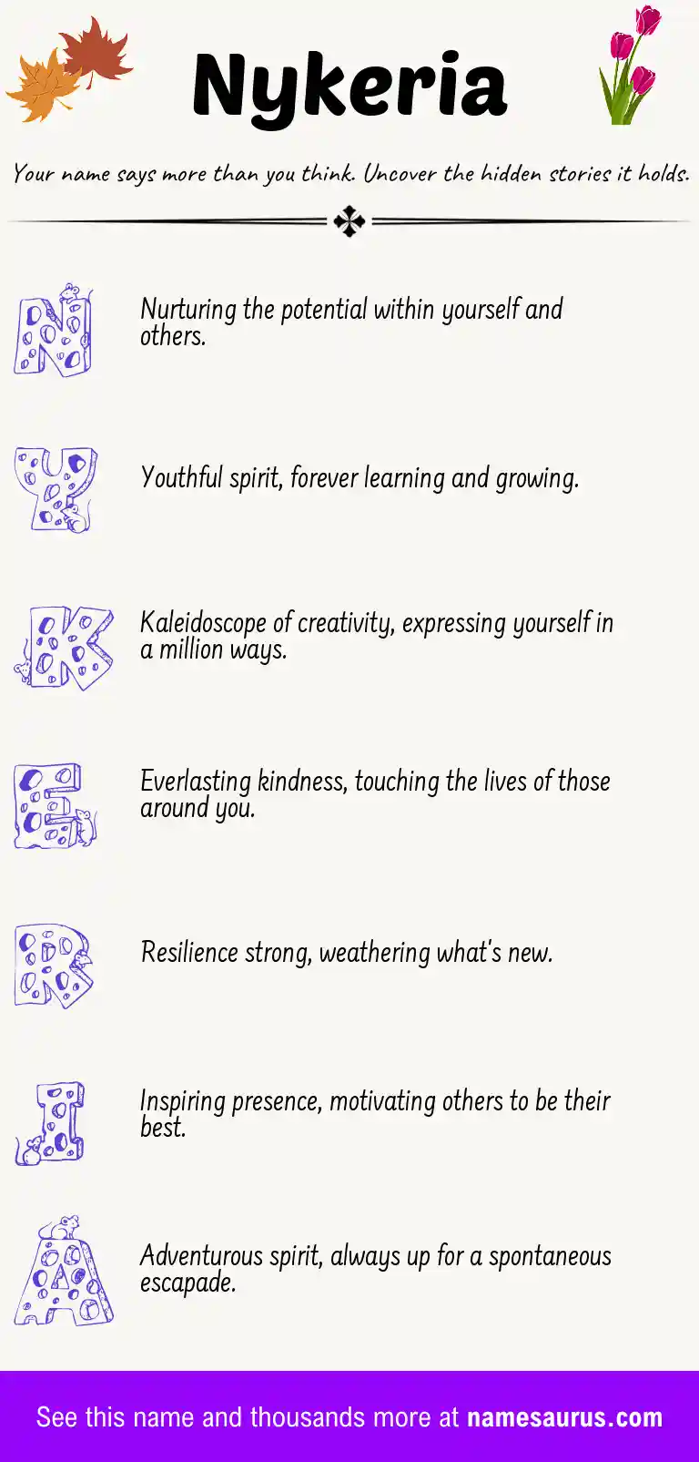 Acrostic poem about Nykeria.
